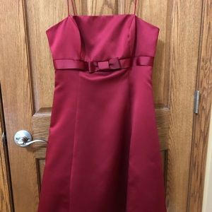 Red spaghetti strap dress